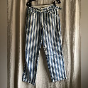Caron Callahan Hanson Pants blue white stripe size small S